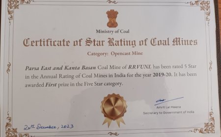 चार सालों से लगातार पाँच सितारा खिताब के साथ पीईकेबी खदान बनी छत्तीसगढ़ की प्रथम खदान