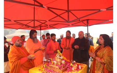 विश्व का सबसे बड़ा महामृत्युंजय यंत्र: प्रयागराज में भूमि पूजन संपन्न