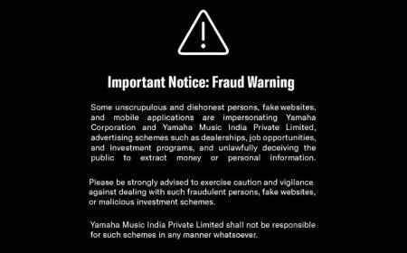 यामाहा म्यूजिक इंडिया ने ब्रांड दुरुपयोग से जुड़ी धोखाधड़ी गतिविधियों पर चेतावनी जारी की